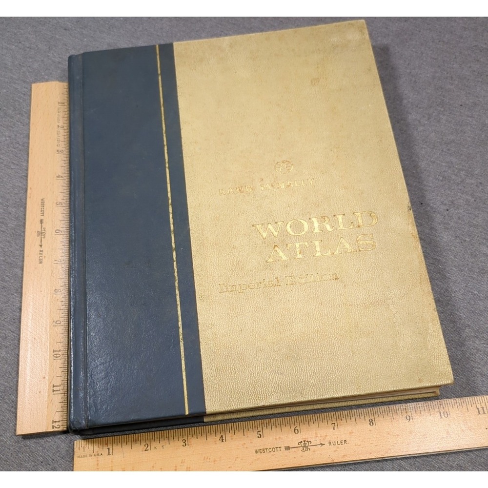 1966 Rand McNally World Atlas Imperial Edition Large Vintage Hardcover Decor - Picture 12 of 16